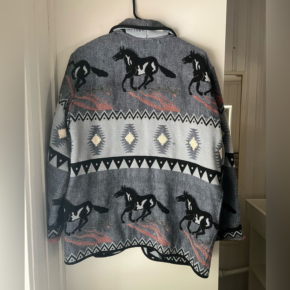 Vintage Southwestern 100% cotton horse jacket - Picture 6 of 7